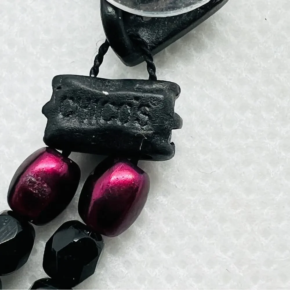 Chico's Black Red Geometric Dangle Earrings Pierced Gothic Avant Garde